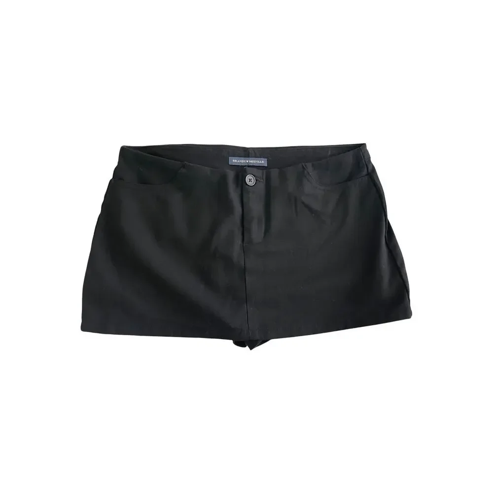 Brandy Melville Black Low Rise Mini Skort - One Size